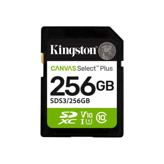KINGSTON SDXC Card 256GB CANVAS Select Plus C10, UHS-I, V10, up to 150 MB/s
