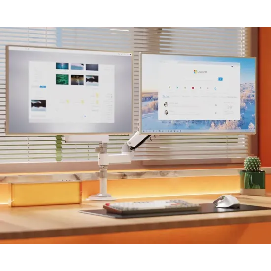 H180 stoni nosač za dva monitora beli 17-27 inča