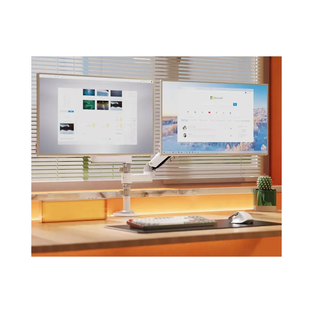 H180 stoni nosač za dva monitora beli 17-27 inča