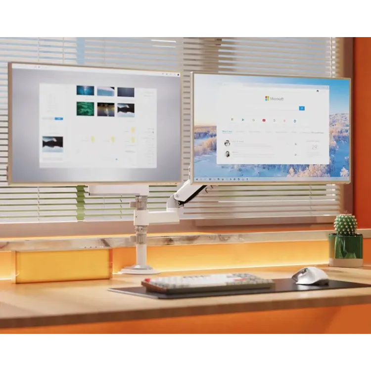 H180 stoni nosač za dva monitora beli 17-27 inča