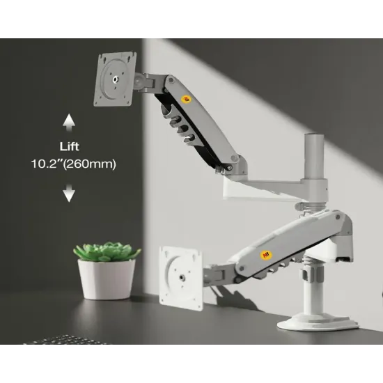 H180 stoni nosač za dva monitora beli 17-27 inča