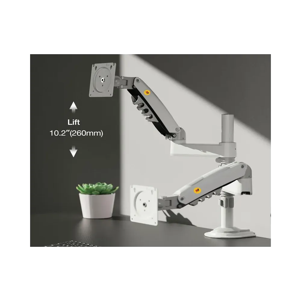 H180 stoni nosač za dva monitora beli 17-27 inča