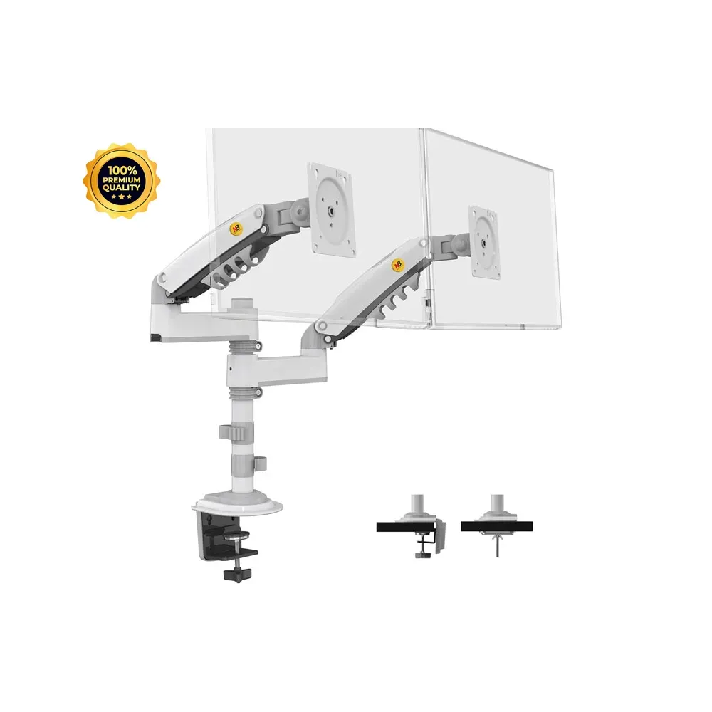 H180 stoni nosač za dva monitora beli 17-27 inča