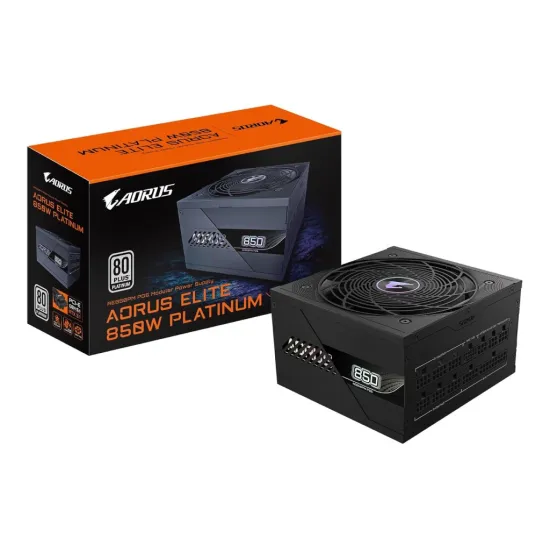 GIGABYTE AORUS ELITE P850, 850W, 80+ Platinum, Modular, 120mm FDB Fan, ATX 3.0, PCIe Gen 5.0