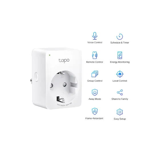 TP-LINK Tapo P110 Mini Smart Wi-Fi Socket, Energy Monitoring, Remote Control, Voice Control