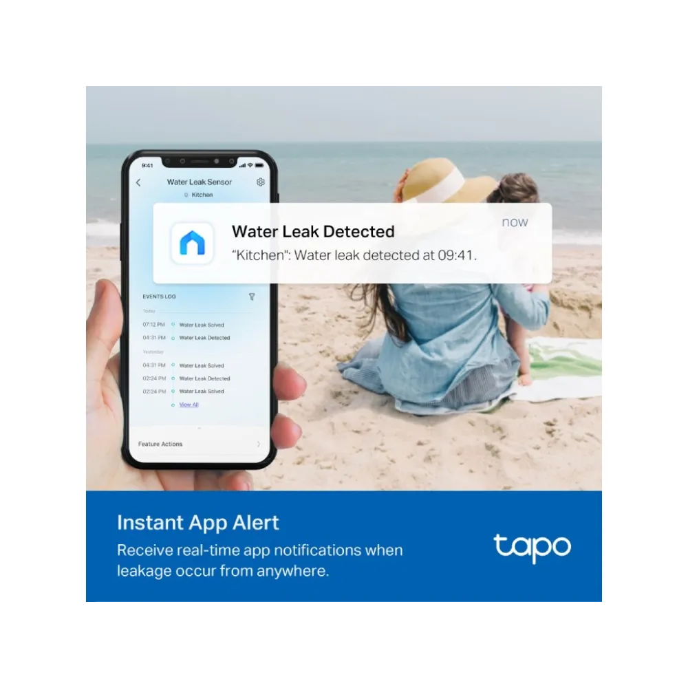 TP-LINK TAPO T300 Smart Water Leak Sensor, Drip & Leak Alert, Instant App Notification, IP67
