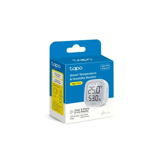 TP-LINK TAPO T315 Smart Temperature & Humidity Monitor, Real-Time Monitoring, 2.7 E-ink Display