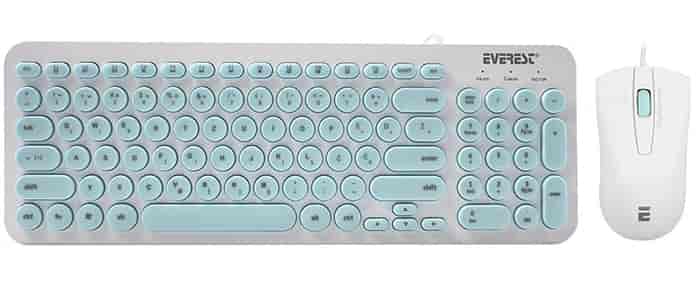 Tastatura i miš set, tirkiz plava, Everest KM-01K