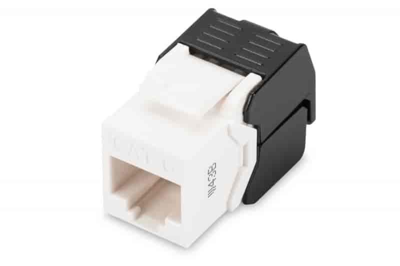 CAT 6 Keystone Jack, unshielded RJ45 to LSA, tool free connection, incl. cable tie