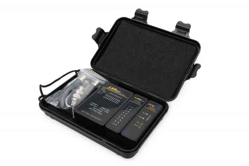 Cable tester, network, RJ45, BNC main device, remote unit, PoE tester, with case