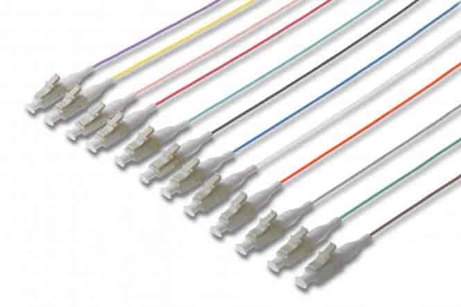 Kabl pigtail set, 12 pcs., LC, MM OM2 50/125 µ loose buffer, color code DIN IEC 304, 2m