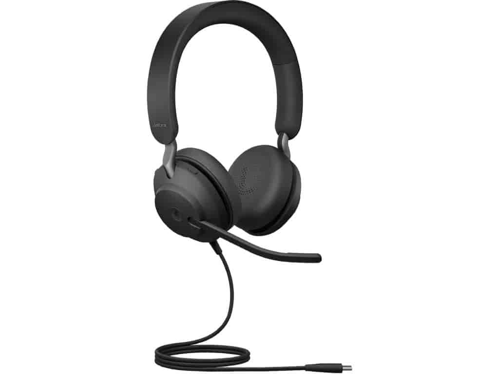 JABRA Evolve2 40 SE USB-C MS Stereo Wired On-Ear Headset, Noise Isolation, 3 microphones