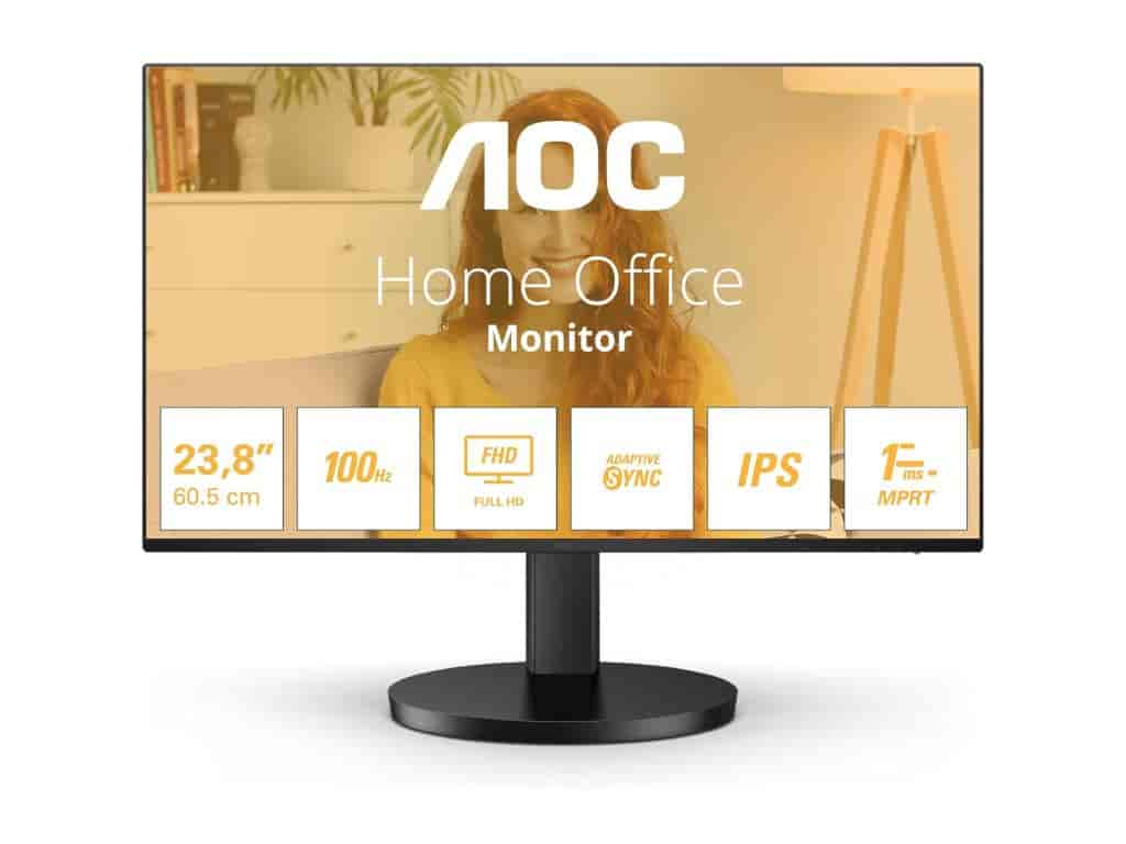 AOC LED IPS Monitor 24B3HA2, 23.8", Full HD 1920x1080, 100Hz,1300:1, 1 ms,VGA/HDMI, Zvučnici 2 W x 2