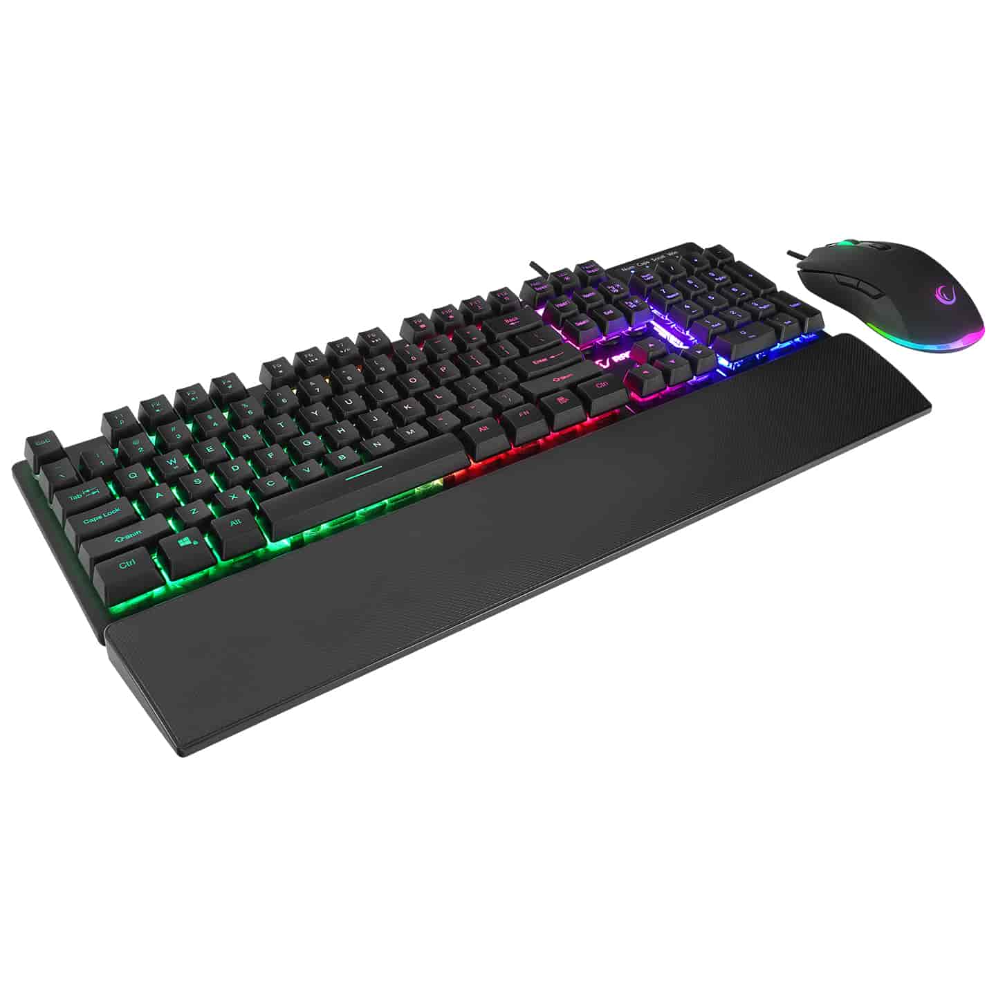Rampage Tastatura + Mis REBEL Black Low Profile Gaming RED SWITCH US/ENGLISH RGB
