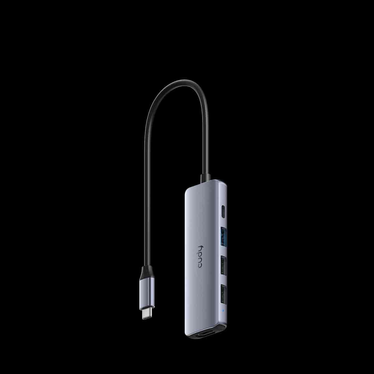 CUDY HUB 5-in-1 1x HDMI 4K, 1x USB Type-C PD 100W, 1x USB A 3.2, 1x USB A 2.0