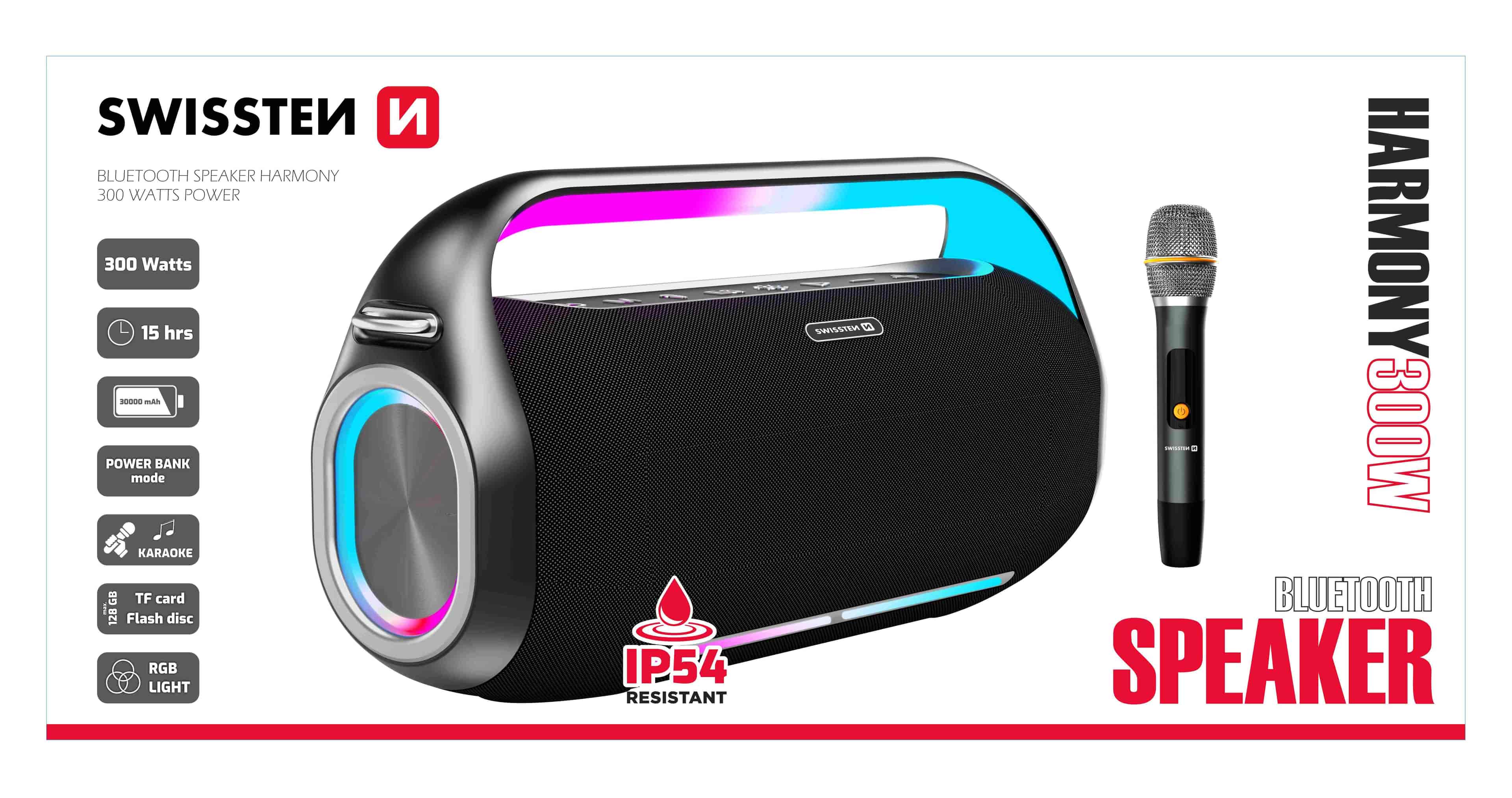 Swissten Zvučnik Bluetooth Harmony 300W Black