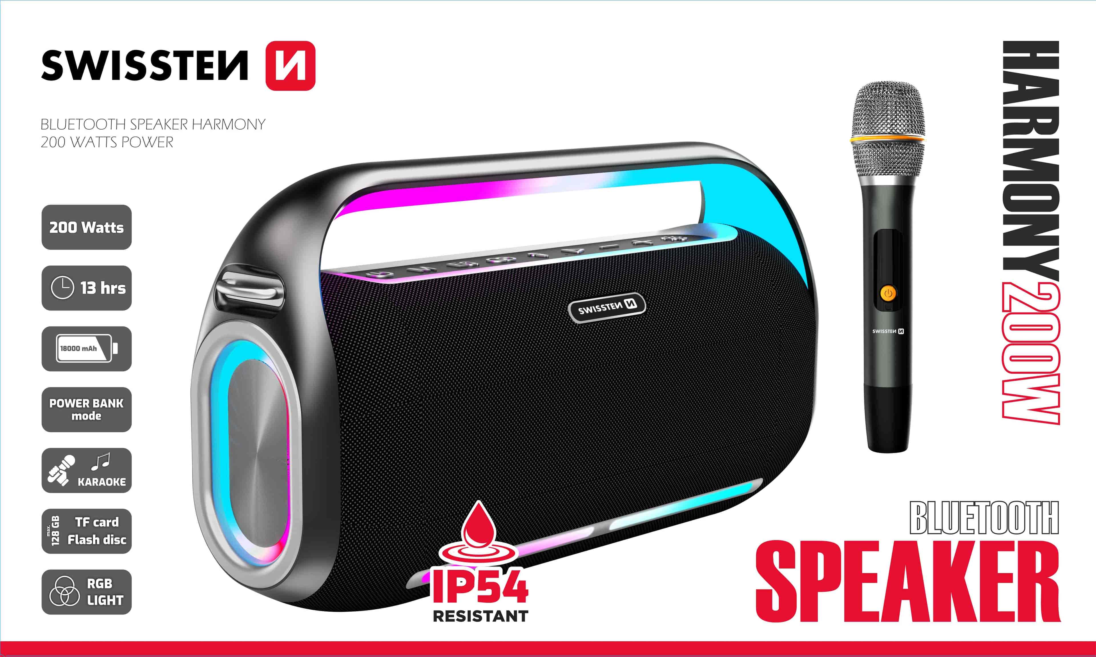 Swissten Zvučnik Bluetooth Harmony 200W Black
