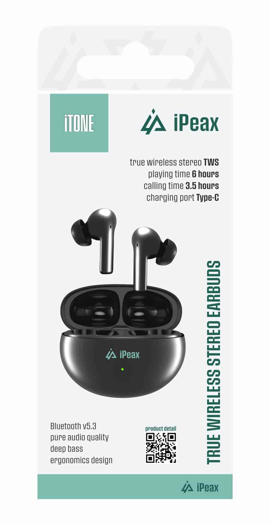 iPEAX Slušalice TWS Bluetooth iTONE Black