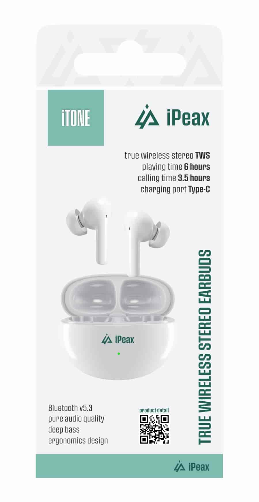 iPEAX Slušalice TWS Bluetooth iTONE White