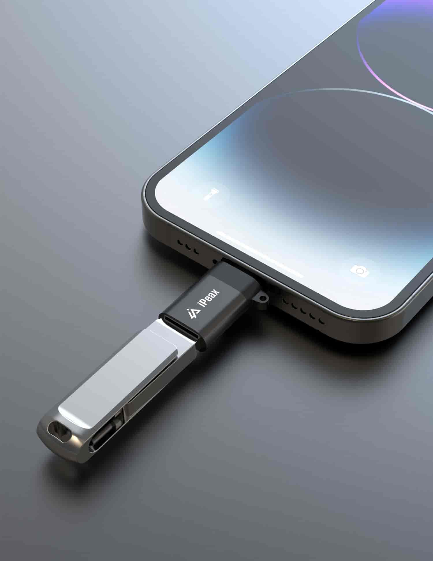 iPEAX OTG Adapter Lightning (M) / USB-A (F) Black