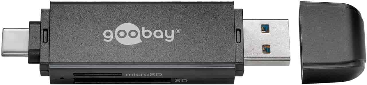 USB 3.0, USB-C™ 2in1 čitač kartica, Goobay