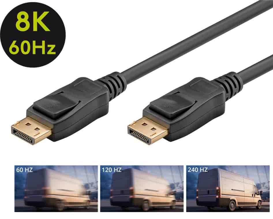 DisplayPort™ kabl 1.4, 32,4 Gbit/s, 2m, Goobay