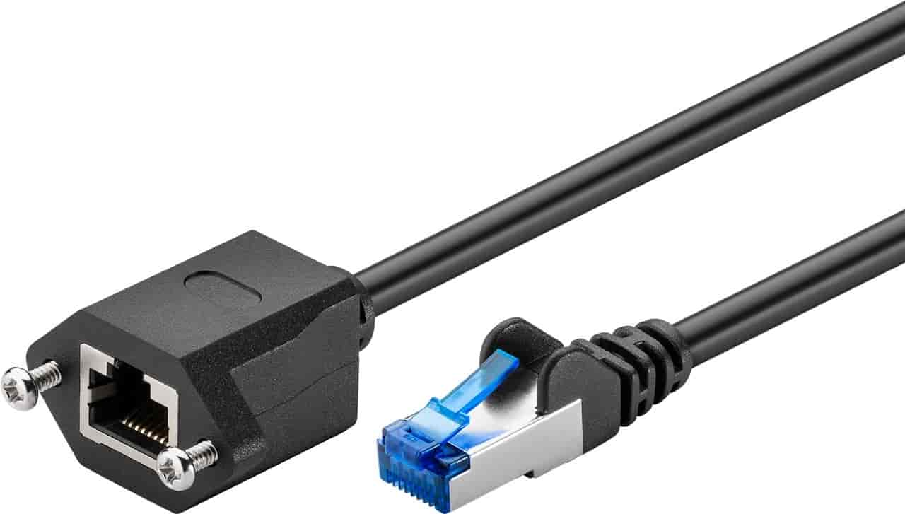 CAT 6A produžni mrežni kabl, S/FTP (PiMF), 0.5m, black, Goobay
