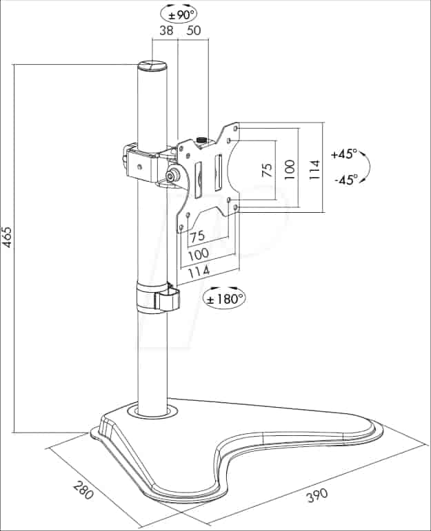 Držač za monitor sa rukom 13-32", čelik, LogiLink