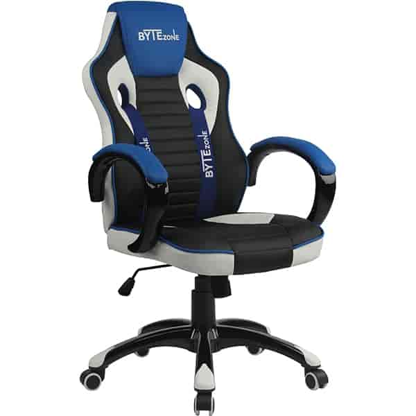 Gaming stolica Racer PRO, materijal poliamidna vlakna i PU Leather,  multifunkcijski mehanizam za ugodno sjedenje, čvrsta baza za stabilnost, black-grey-blue, maksimalno opterećenje 130kg