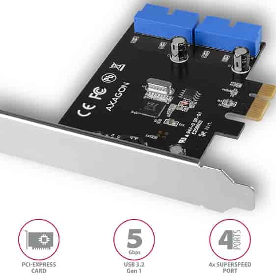 Axagon PCI-Express kartica sa četiri interna USB 3.2