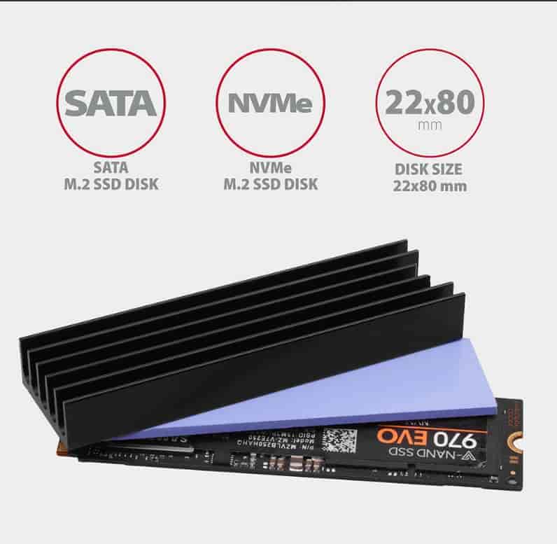 Axagon pasivni aluminijumski hladnjak za sve M.2 SSD