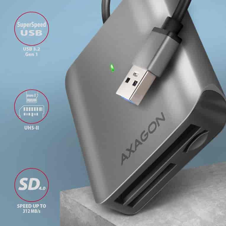 Axagon 3.2 čitač kartica sa USB-A