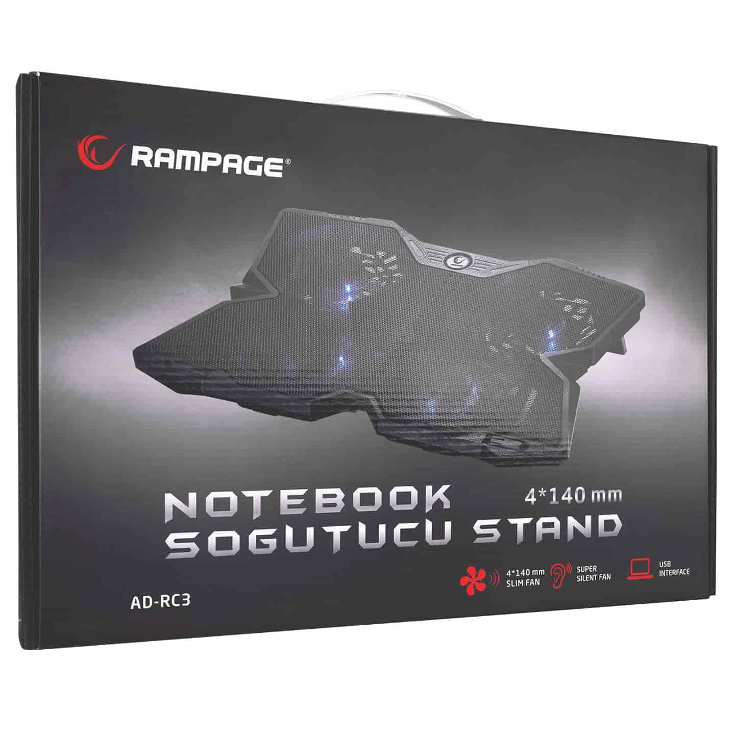 Hladnjak za laptop, 4 ventilatora, Rampage AD-RC3 X-DRAGON