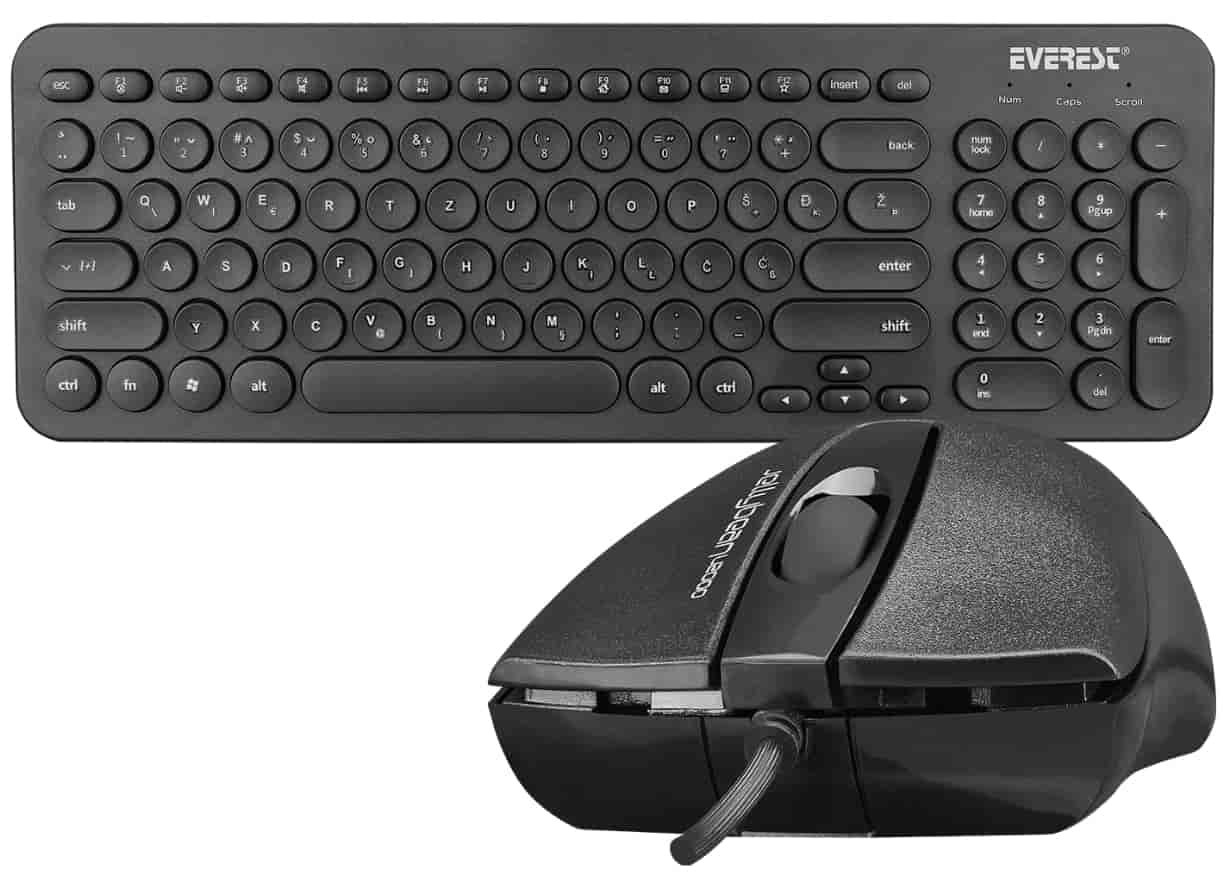 Tastatura i miš set, crna, Everest KM-01K