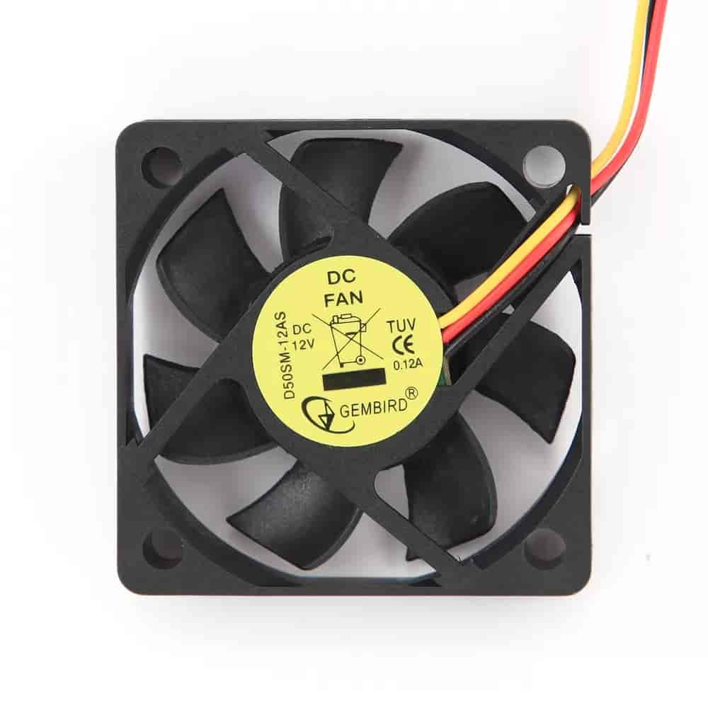 50x50x10mm DC fan sleeve bearing, 12V, 250mm wire