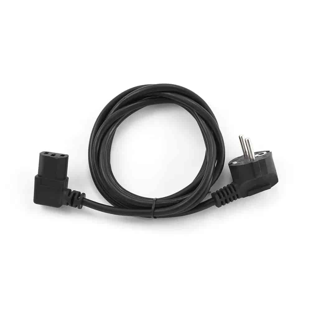Power cord (right angled C13), VDE approved, 1.8 m