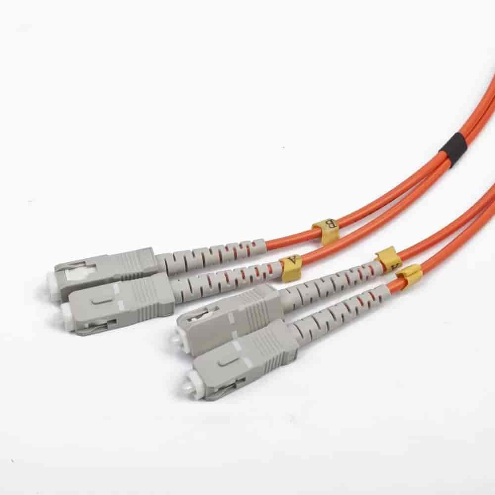 Duplex multimode fibre optic cable, 1 m, bulk packing