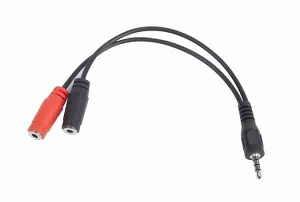 CCA-417 Gembird 2x 3.5 mm(slusalice i mikrofon) adapter na 1x 3.5mm(4 pin) cable, 0.2 m crni