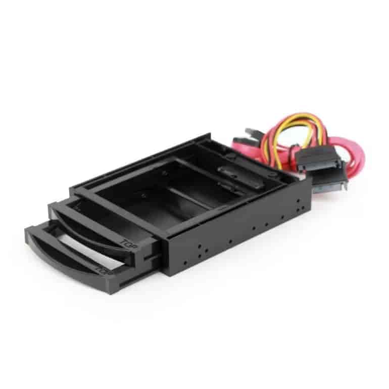 3.5"" mobile rack for two SATA 2.5"" drives, black color