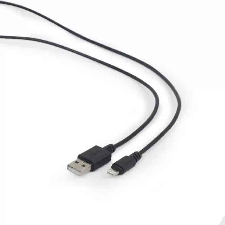 USB to 8-pin sync and charging cable, black, 0.5 m