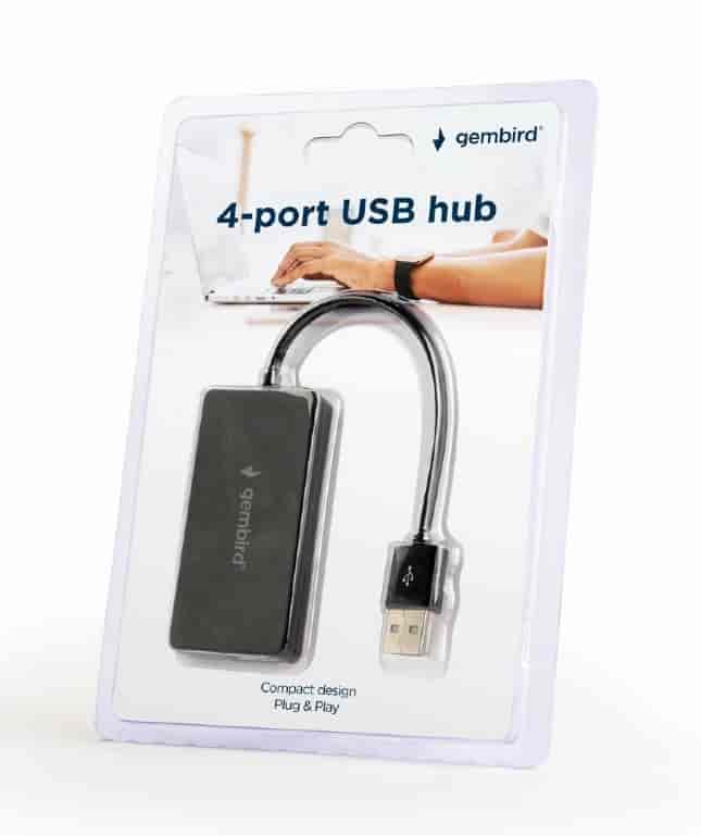 USB Hub 4 port, black, Gembird