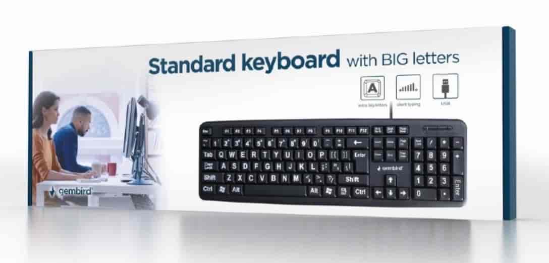 Standardna tastatura sa VELIKIM slovima, američki raspored, crna