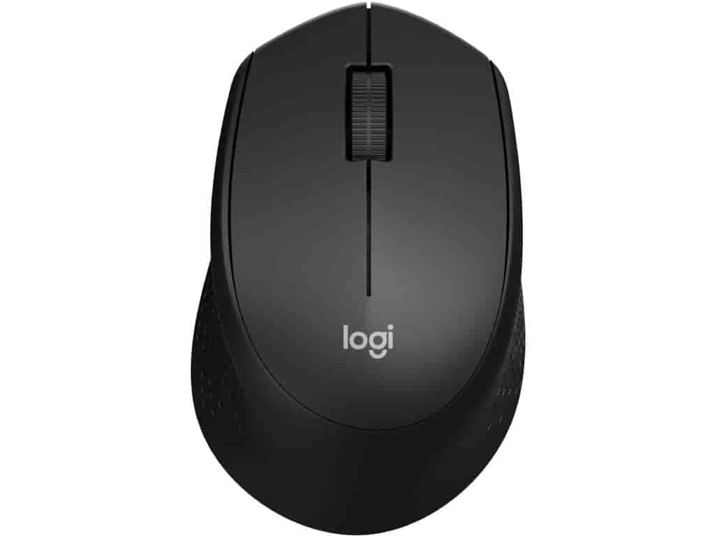 LOGITECH M330 Silent Plus Wireless Optical Mouse, 1000  DPI, 3 Buttons, 1x AA Battery, Black