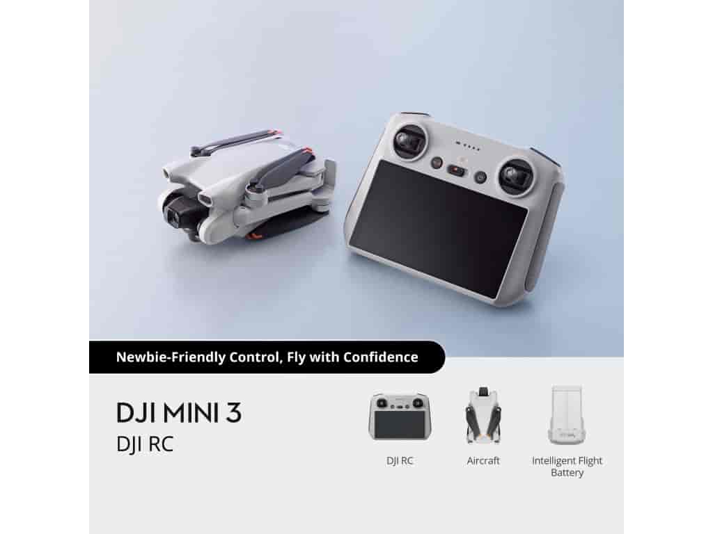 DJI MINI 3 + DJI RC, 4K HDR, 12 MP, True Vertical Shooting, 38 min max, 249g