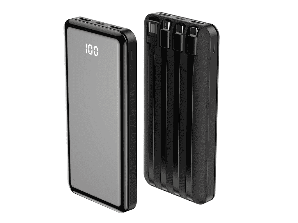 Forever power bank TB-411 ALLin1 10000 mAh with cables USB-C + Lightning + microUSB black