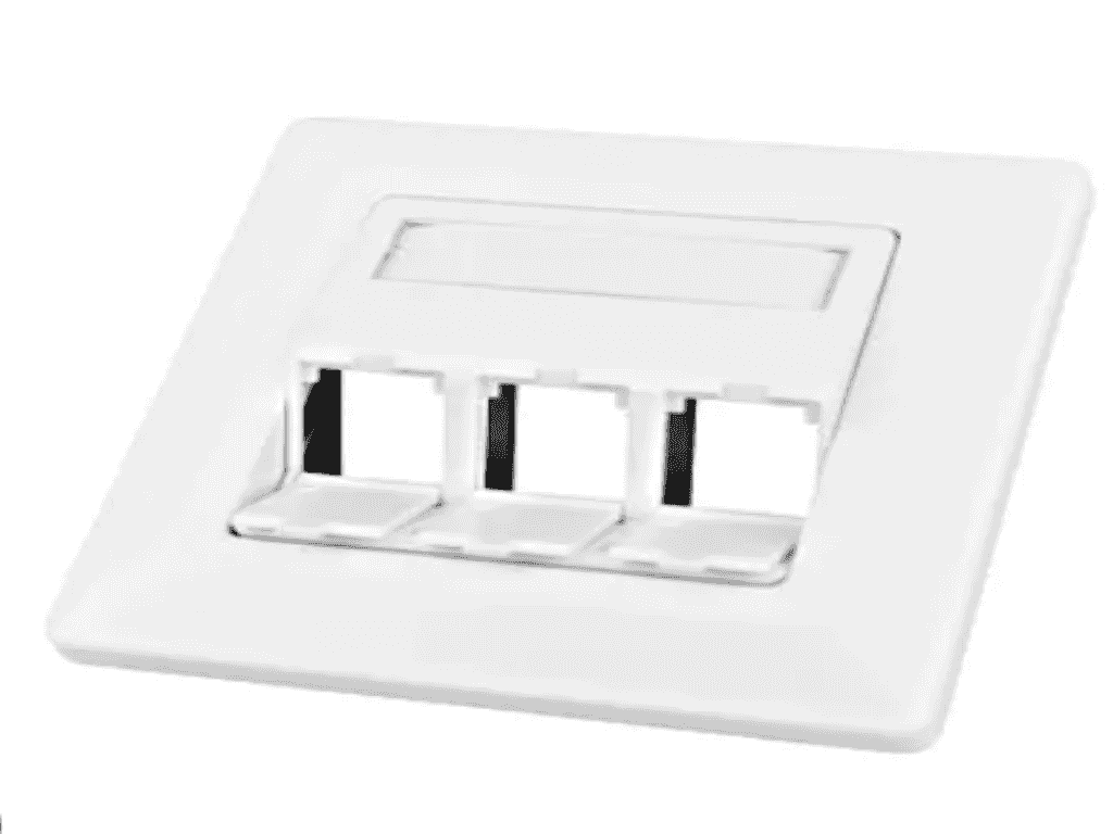 Schrack TOOLLESS LINE-Utičnica za 3 modula, kosa, 80x80mm