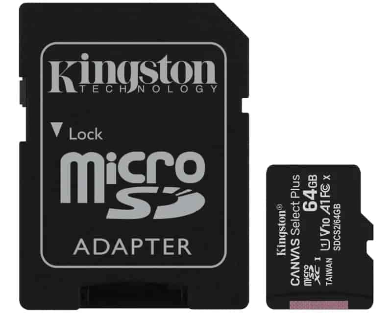 KINGSTON Memorijska kartica A1 MicroSDXC 64GB 100R class 10 SDCS2/64GB + adapter