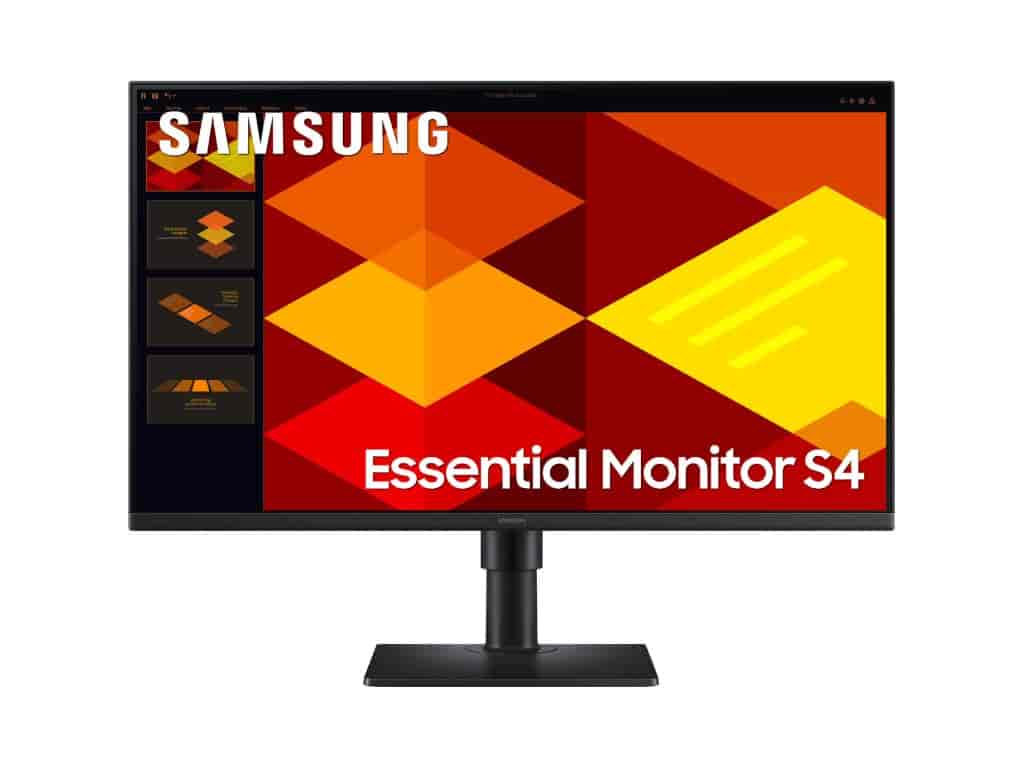 SAMSUNG Essential IPS Monitor S4, 23.8", FHD 1920 x 1080, 100Hz, 5 ms, DP/HDMI2/USB Hub, HAS, PIVOT