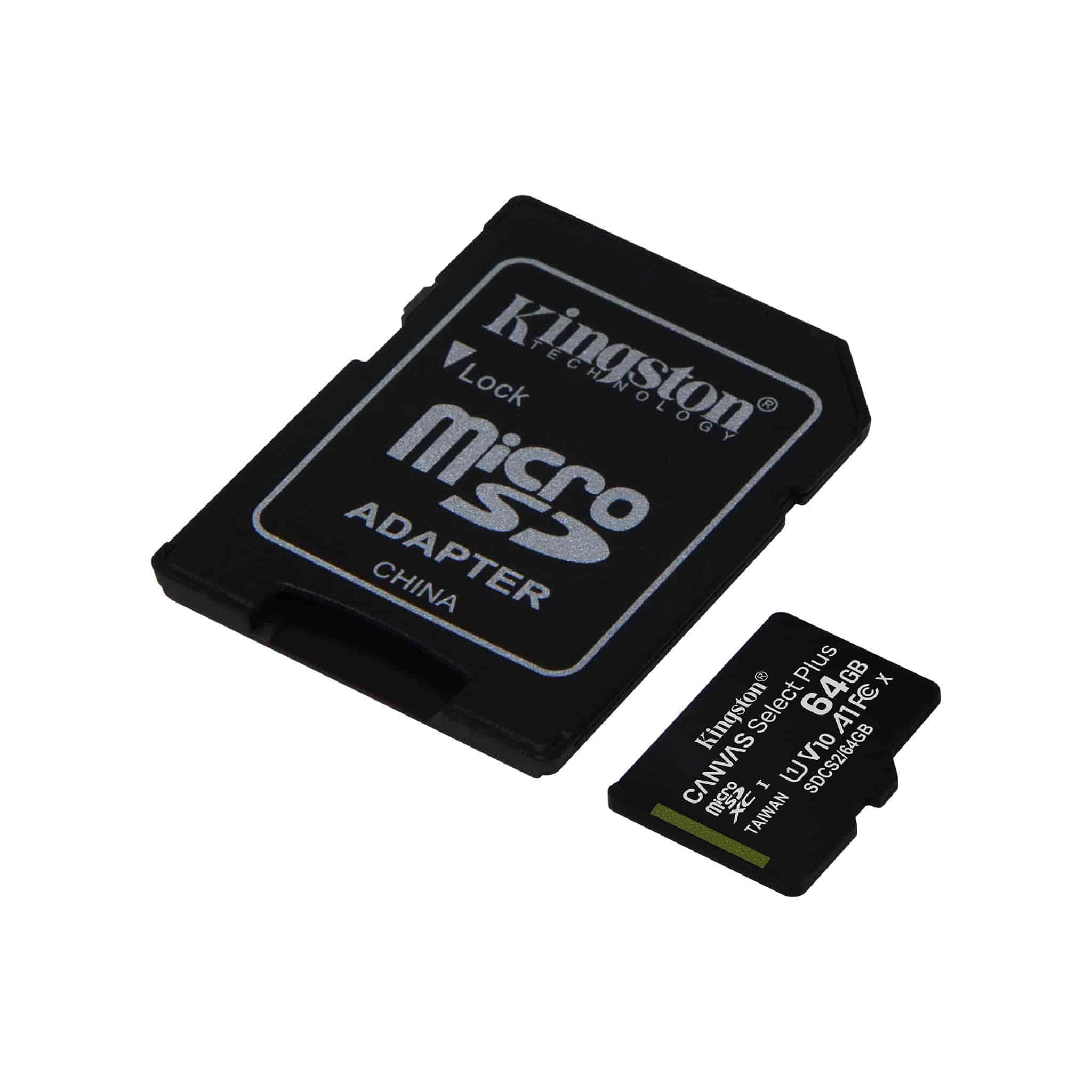KINGSTON Micro SDXC 64GB Canvas Select Plus C10 + SD Adapter, A1, V10, up to 100 MB/s