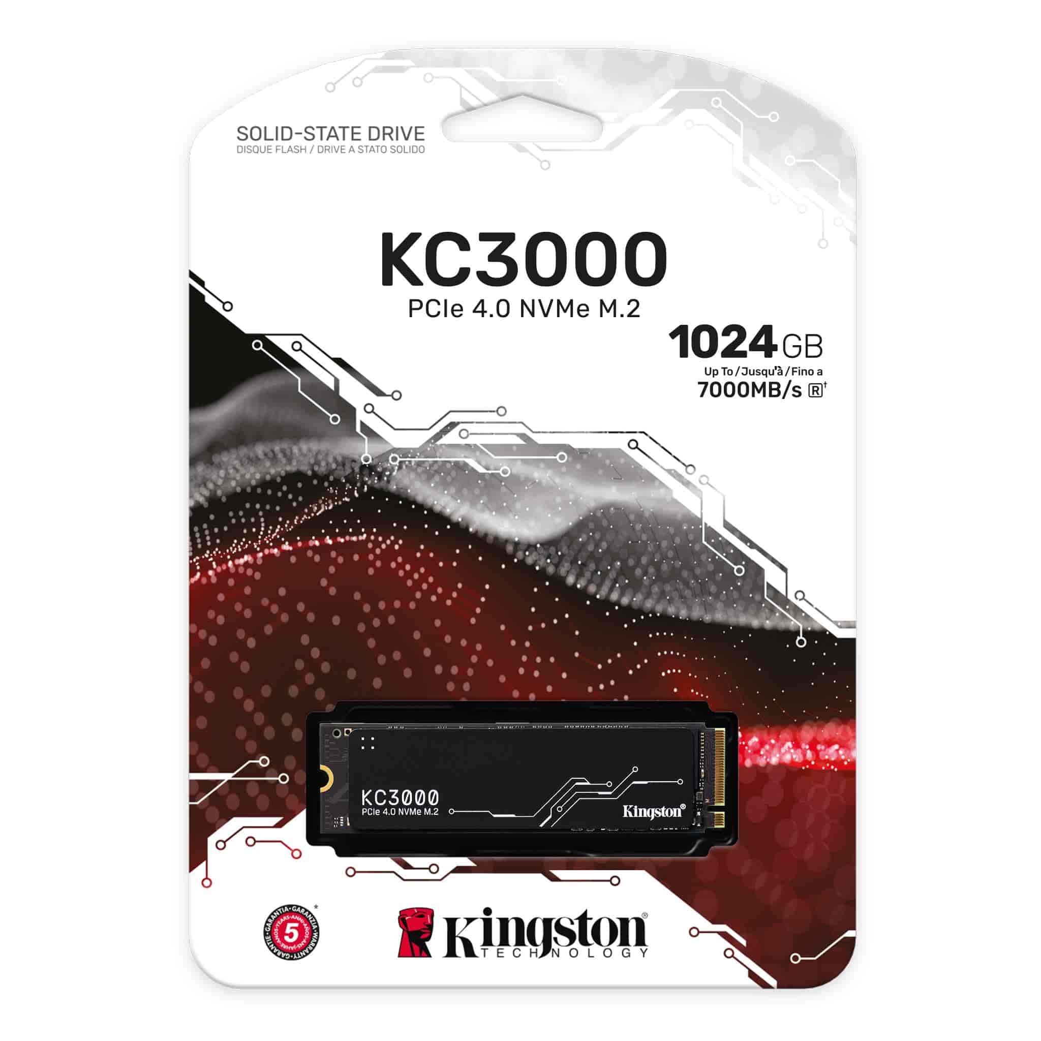 KINGSTON KC3000 1024GB PCIe 4.0 NVMe M.2 SSD High-Performance, 7000MB/s Read, 6000MB/s Write